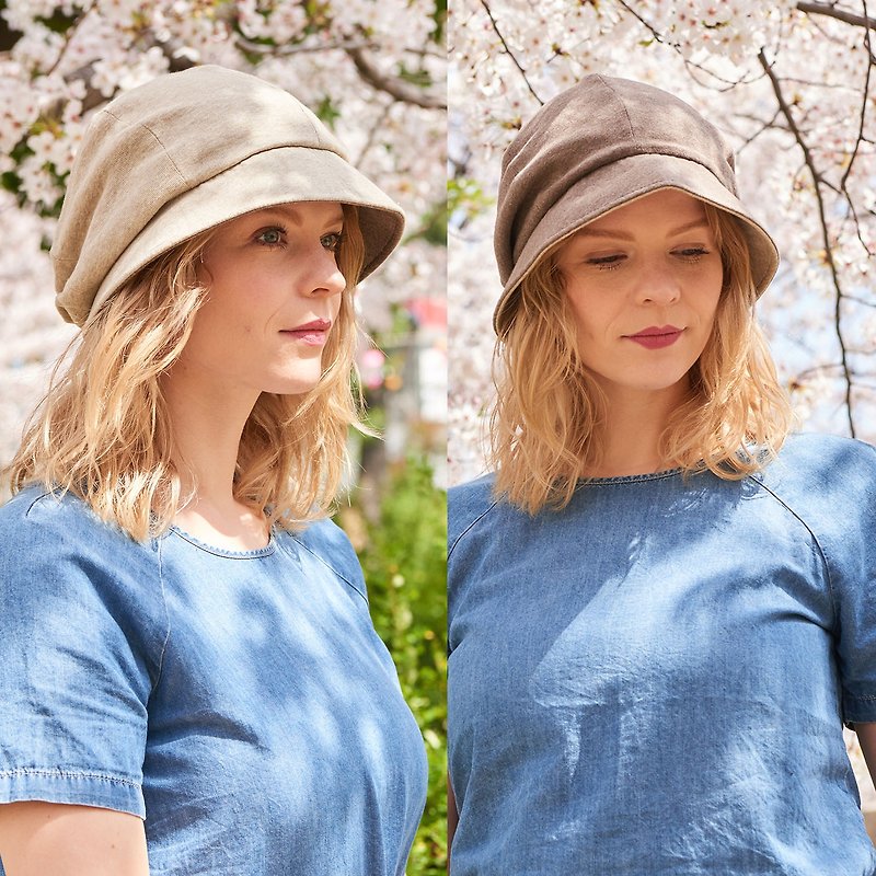 100%有機棉 柔軟有機棉 無簷盔式遮陽帽 日本設計 - 帽子 - 棉．麻 卡其色