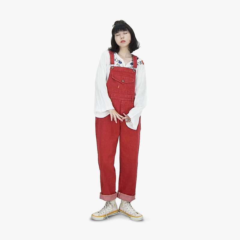 A‧PRANK: DOLLY :: VINTAGE RED TANNING TROUSERS (P710041) - Overalls & Jumpsuits - Cotton & Hemp 