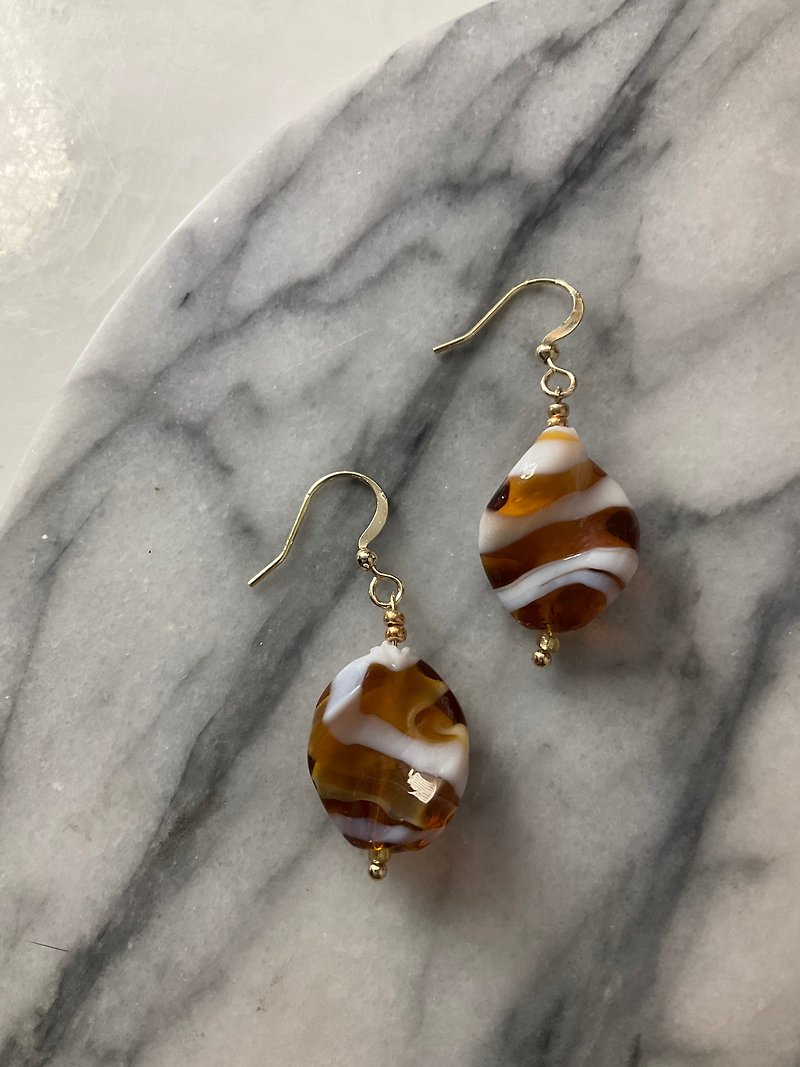 Planet 17 / Amber Star Earrings - Earrings & Clip-ons - Other Materials 