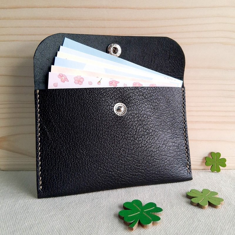 名片夾 / 精品皮革 / 純手工質感 / 黑色 - 名片夾/名片盒 - 真皮 