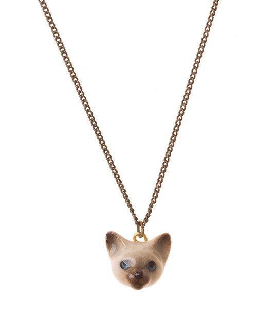 And Mary AndMary 手繪瓷項鍊-暹羅貓 禮盒裝 Siamese Cat Necklace