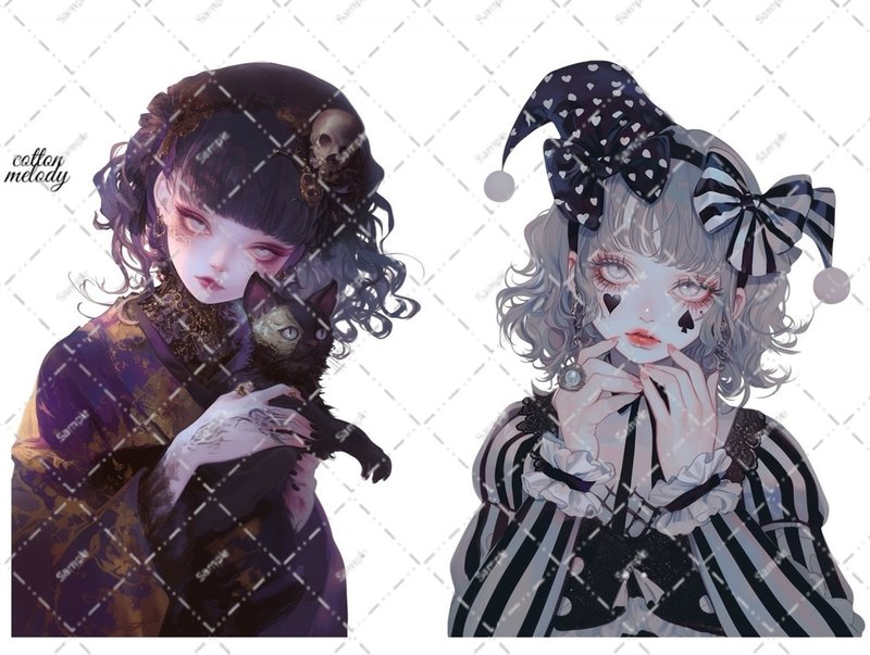 original sticker no.6325 人物ステッカー オリジナルステッカー 人物ステッカー 女の子ステッカー オリジナル人物ステッカー - 貼紙 - 紙 