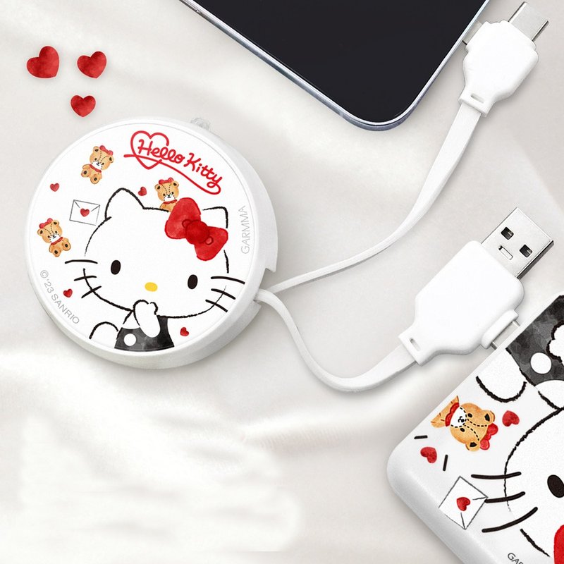 GARMMA Hello Kitty PD快充多合一伸縮充電線 甜蜜好朋友 - 行動電源/充電線 - 其他金屬 粉紅色