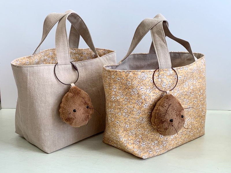 Reversible Lunchbox bag (mini bag) - Other - Cotton & Hemp Brown