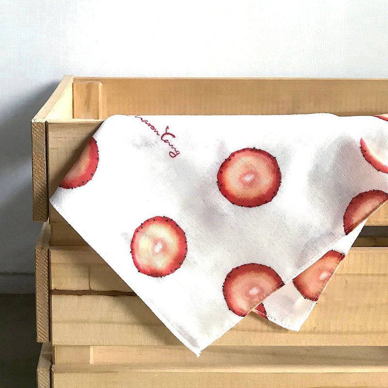 イチゴ-布タオルのフルレンジ - ハンカチ - コットン・麻 