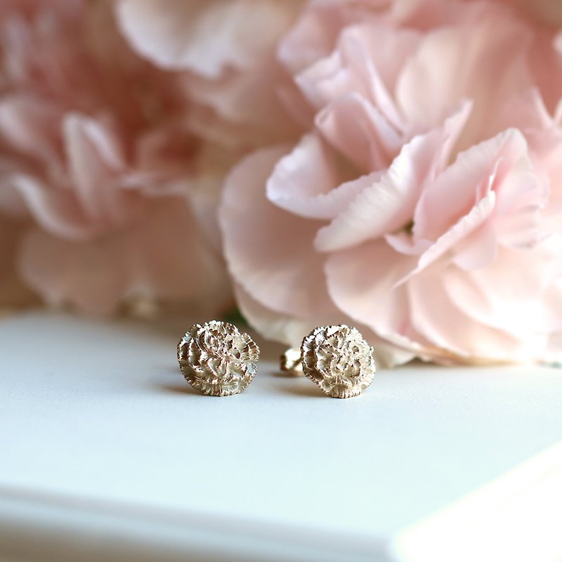 carnation pierced earring - Earrings & Clip-ons - Other Metals Gold