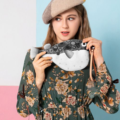 Sea Fabric 海織 水族館 金娃娃收納包(黑)