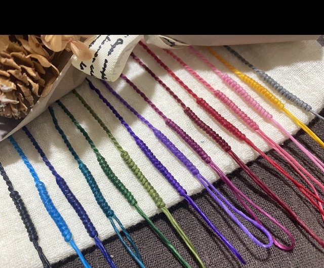 Five-color thread silk Wax thread braided rope bracelet five elements to  avoid evil and good luck - Shop sweetheartforest Bracelets - Pinkoi