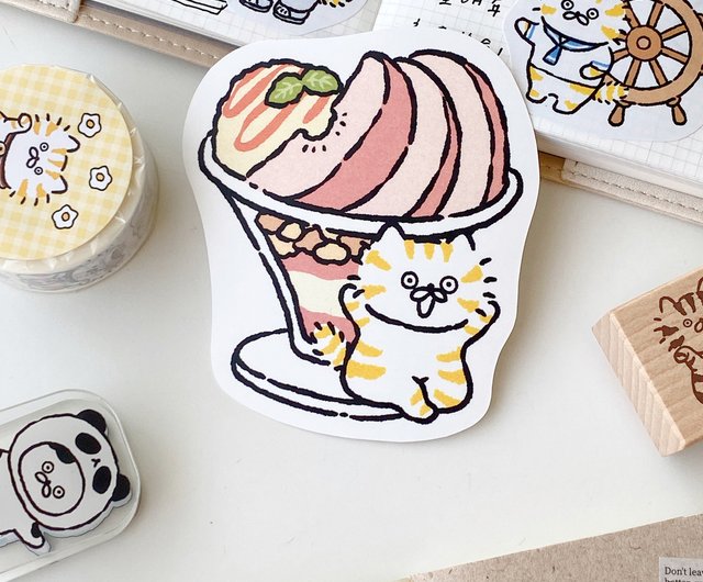 3 small cats single big stickers five generations/waterproof