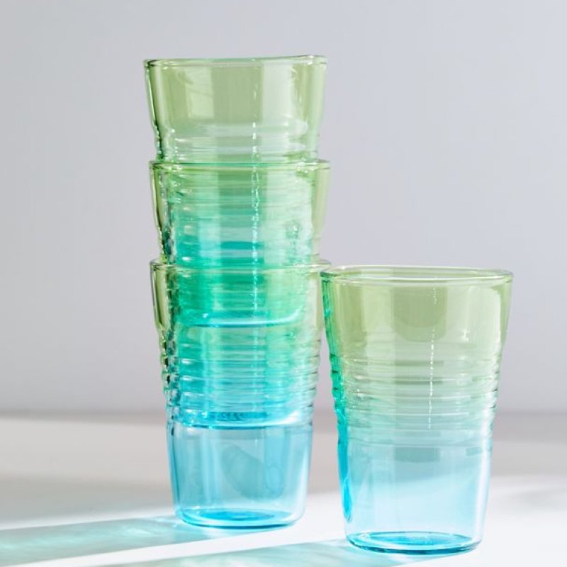 美國 MoMA 漸變色果汁杯 當代藝術博物館出品 玻璃牛奶玻璃水杯 - 玻璃杯 - 玻璃 多色