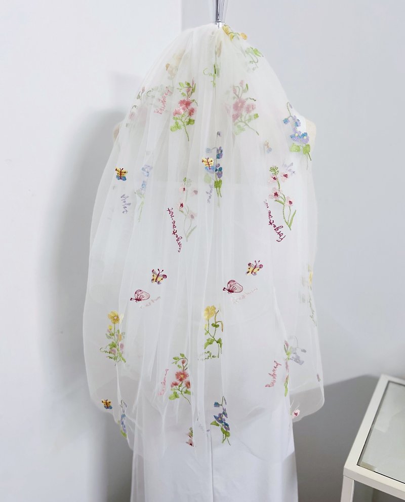 Flower field  : Wedding bridal veil - เครื่องประดับผม - งานปัก 