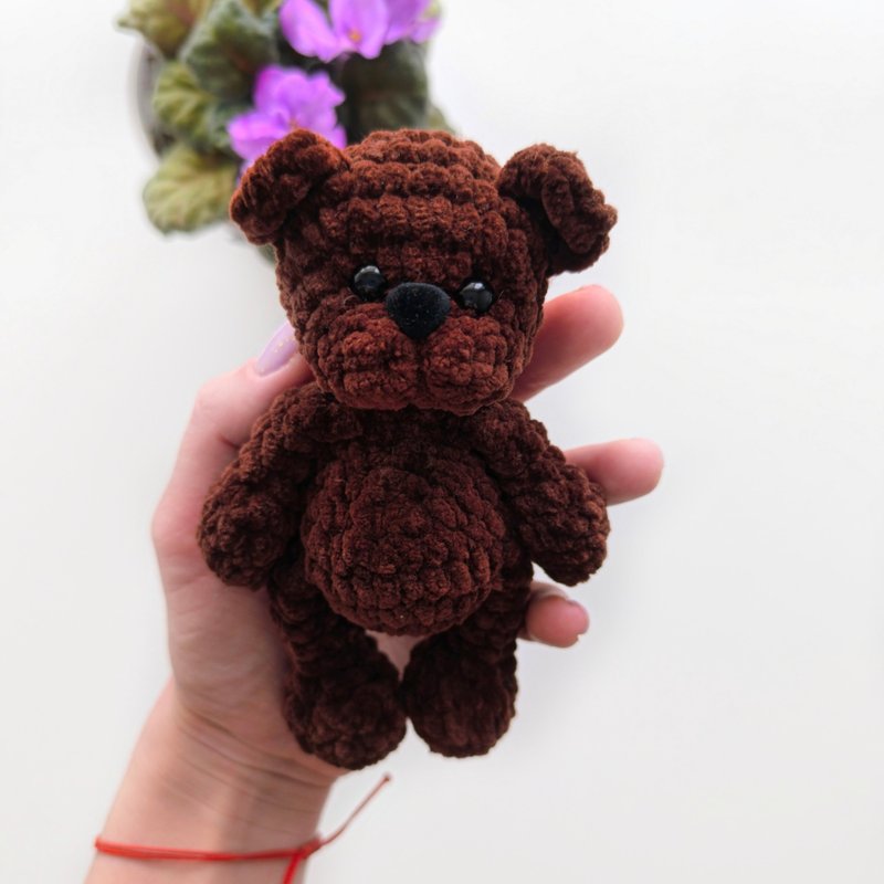 Small plush toy bear - 寶寶/兒童玩具/玩偶 - 棉．麻 咖啡色