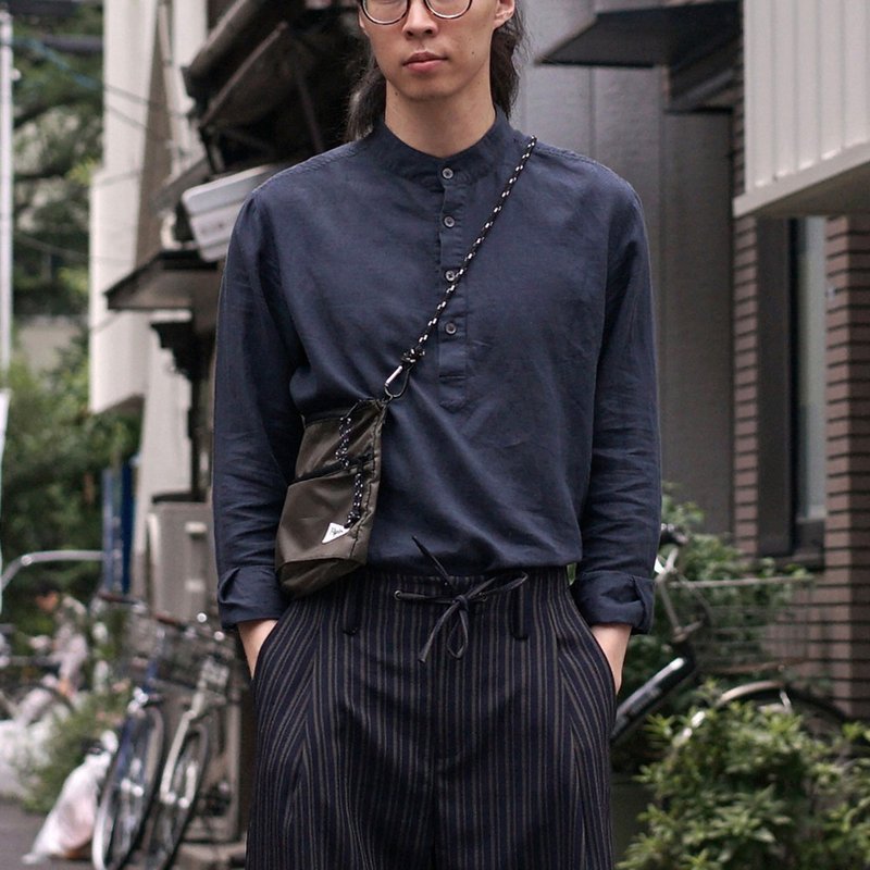 HighCountsRamie SleeveShirt 高支斜紋苧麻套頭薄襯衫 - 男襯衫/休閒襯衫 - 棉．麻 藍色
