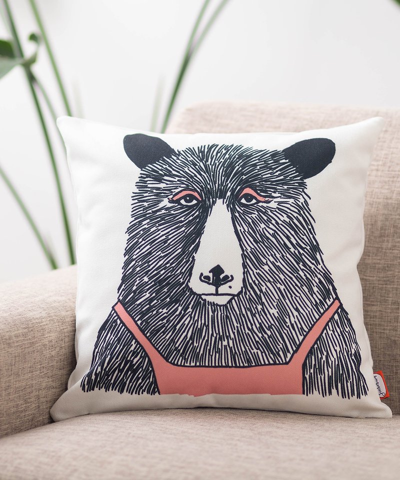 Jimbobart Linen cushion cover apron bear