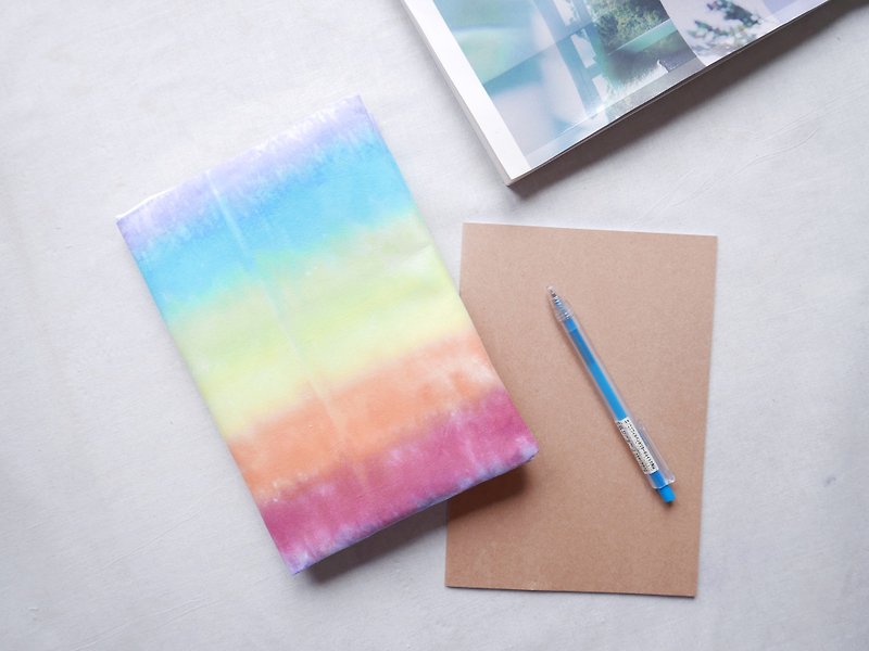 Rainbow | Tie dye A5 Book Cover - Notebooks & Journals - Cotton & Hemp Multicolor