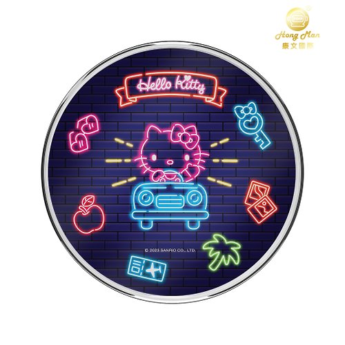 HongMan康文國際 【Hong Man】三麗鷗 10W快充無線充電板 霓虹Hello Kitty