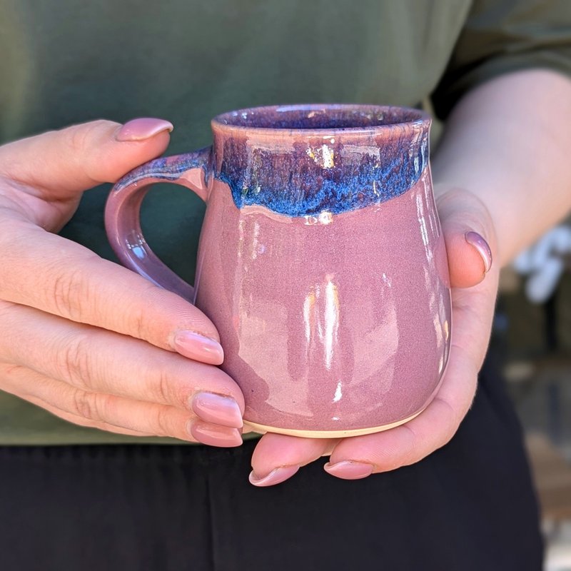 Pottery mug handmade 10oz/300ml Mugs handmade Ceramic mug stone Ukraine pottery - 其他杯子 - 黏土 紫色