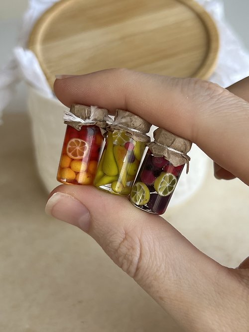 DOLLFOODS miniature jars 3 pc for doll house