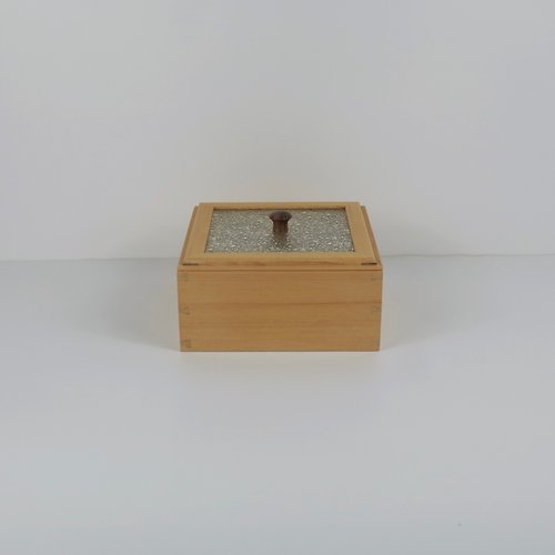 木納工房 檜木玻璃提蓋盒
