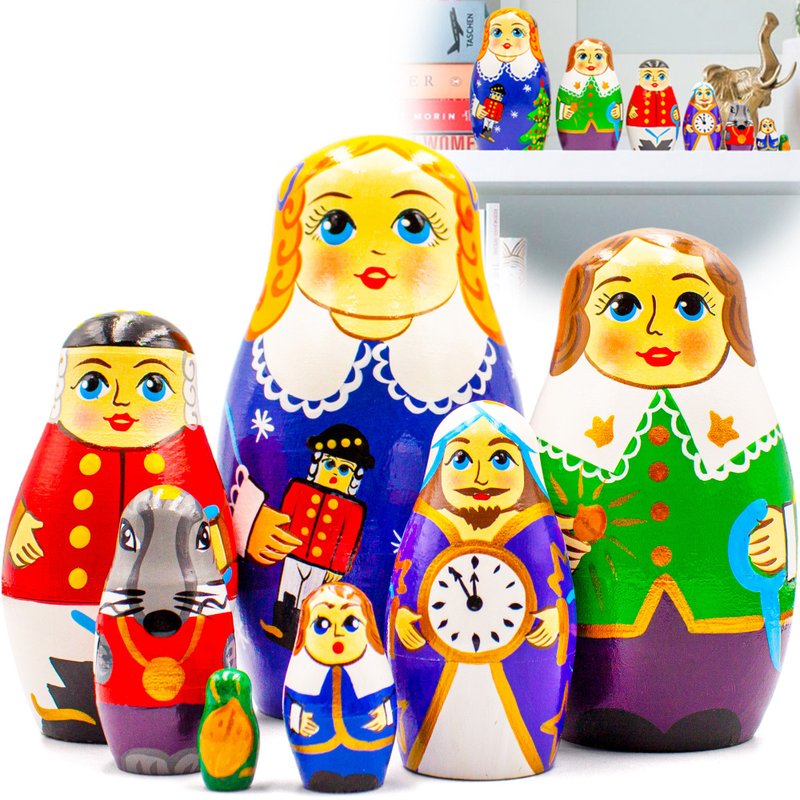 Nutcracker Nesting Dolls Set of 7 pcs - Nutcracker Figures - Nutcracker Gifts - 寶寶/兒童玩具/玩偶 - 木頭 多色