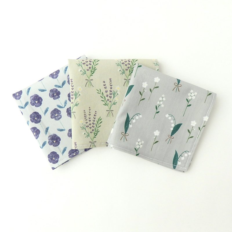 A gift set of three simple floral cotton handkerchiefs - Handkerchiefs & Pocket Squares - Cotton & Hemp Pink