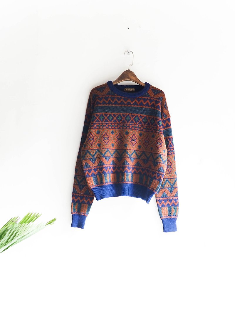 River Hill - Orange x Maple sapphire blue trim youth Weekend Party antique woolly hair shirt vintage sweater cashmere vintage oversize - Women's Sweaters - Wool Multicolor