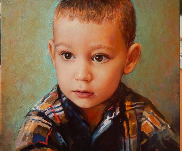 カスタム油絵制作・手描き肖像画・風景画 写真から肖像画を描く、キャンバスに油絵を描く、カスタム肖像画を描く