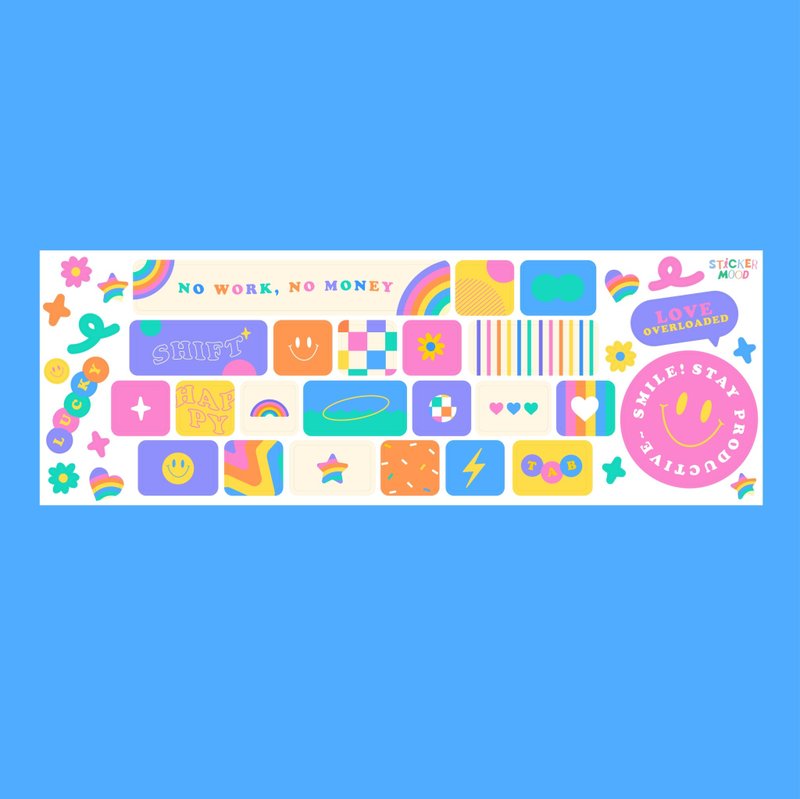Colourful sunshine keyboard sticker - 貼紙 - 其他材質 多色