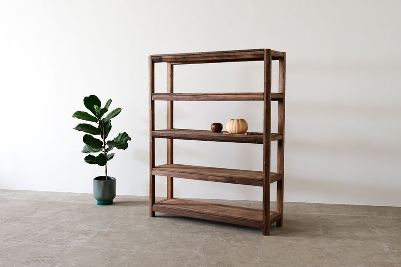 Mudao furniture BOKTO || Ancient wood || Retro old material bookshelf shelves - Bookshelves - Wood Brown