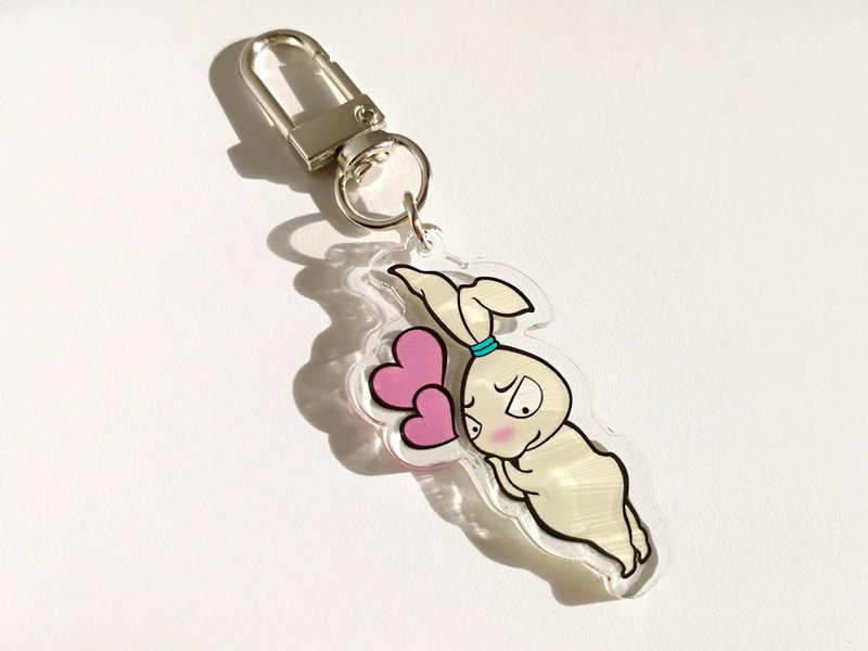 Illustration series Evil Rabbit's daily life loves you~ Keychain - Keychains - Acrylic 