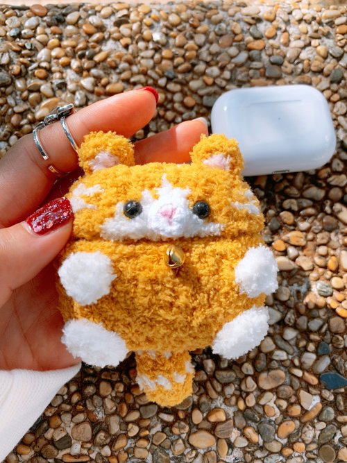 Pawpawcrochet 可愛貓咪手工原創耳機套鉤織耳機套蘋果無線耳機AirPods Pro