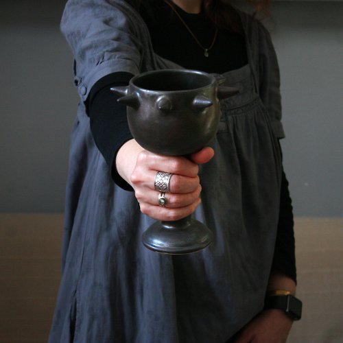 KerumbiaCeramics Ceramic goblet Handmade pottery goblet Wine glass vampire goblet Medieval goblet