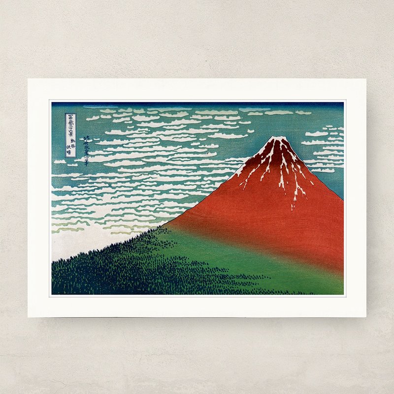 【 藝術畫卡 】葛飾北齋・凱風快晴 | B4畫卡 - 海報/掛畫/掛布 - 紙 卡其色