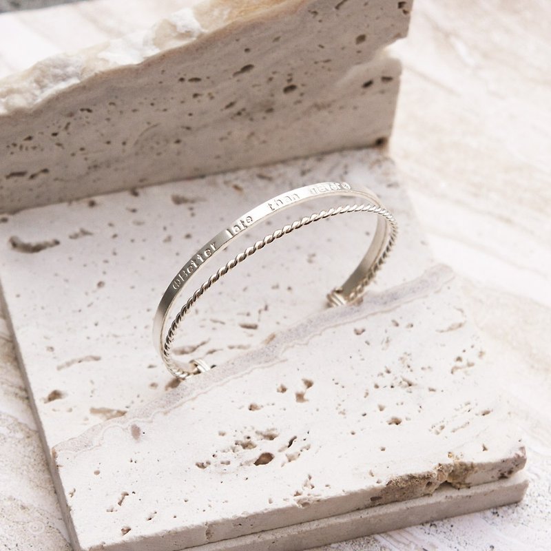 【Handmade Custom Silver Jewelry】Prayer | Customized Sterling Silver Bracelet (C Circle) |