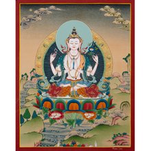 h21# 四腕観音 仏祖 唐卡 タンカ Thang-ga 装飾画民间文化芸術 h21# 四腕観音 仏祖 唐卡 タンカ Thang-ga 装飾画民间文化芸術
