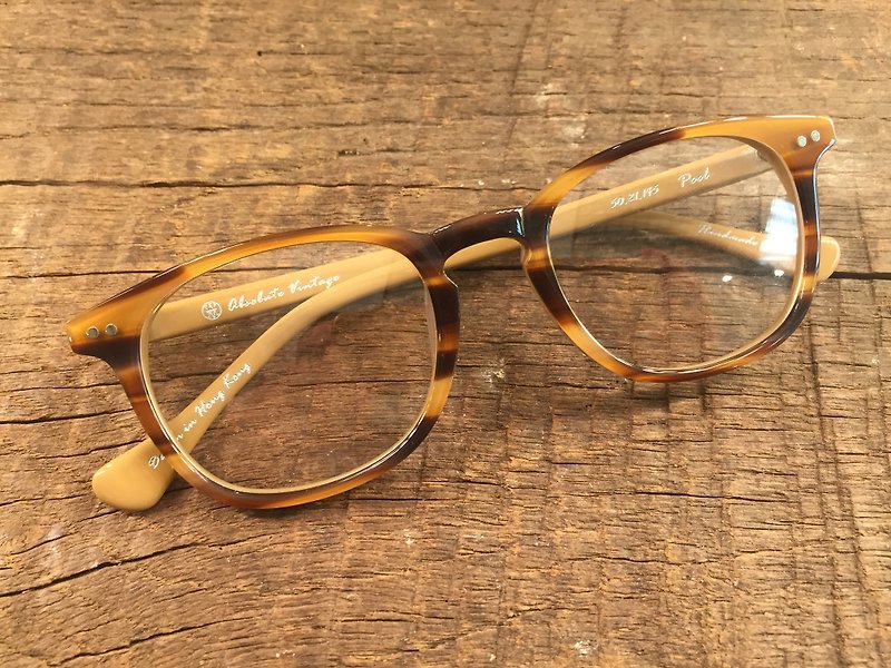 Absolute Vintage-Peel Street (Peel Street) pear-shaped young frame plate glasses-Brown - กรอบแว่นตา - พลาสติก 