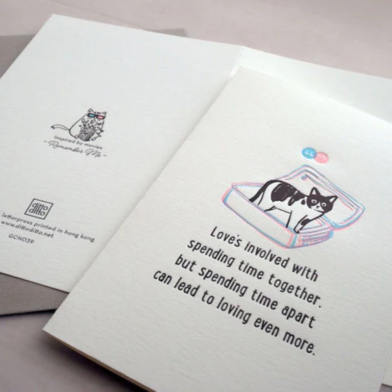 記得我 - 活版印刷情人卡 - 卡片/明信片 - 紙 多色