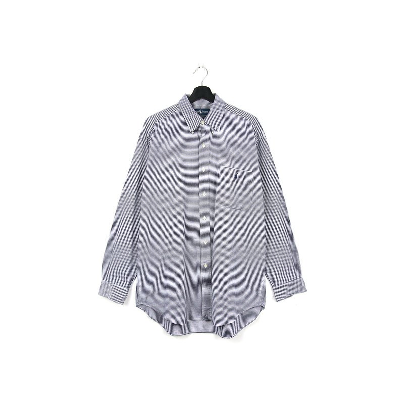 Back to Green :: Polo Ralph Lauren Gentleman Blue // vintage shirt - Men's Shirts - Cotton & Hemp 