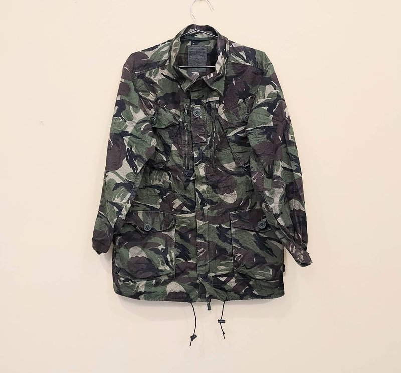 古着老件 英國公發軍用 DPM叢林迷彩 立領防風 大衣外套 5號款 - 男夾克/外套 - 其他材質 綠色
