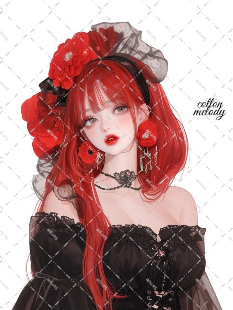 original sticker no.6122 人物ステッカー オリジナルステッカー 人物ステッカー 女の子ステッカー オリジナル人物ステッカー - 貼紙 - 紙 