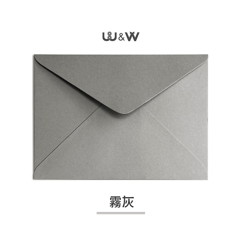 W&W Wedding Card Feast-Japanese Element Paper Envelope D-Beautiful New Color-Mist Gray - ซองจดหมาย - กระดาษ สีเทา