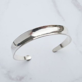 [Handmade custom silver jewelry] Concave minimalist | Handmade sterling silver wide bracelet |