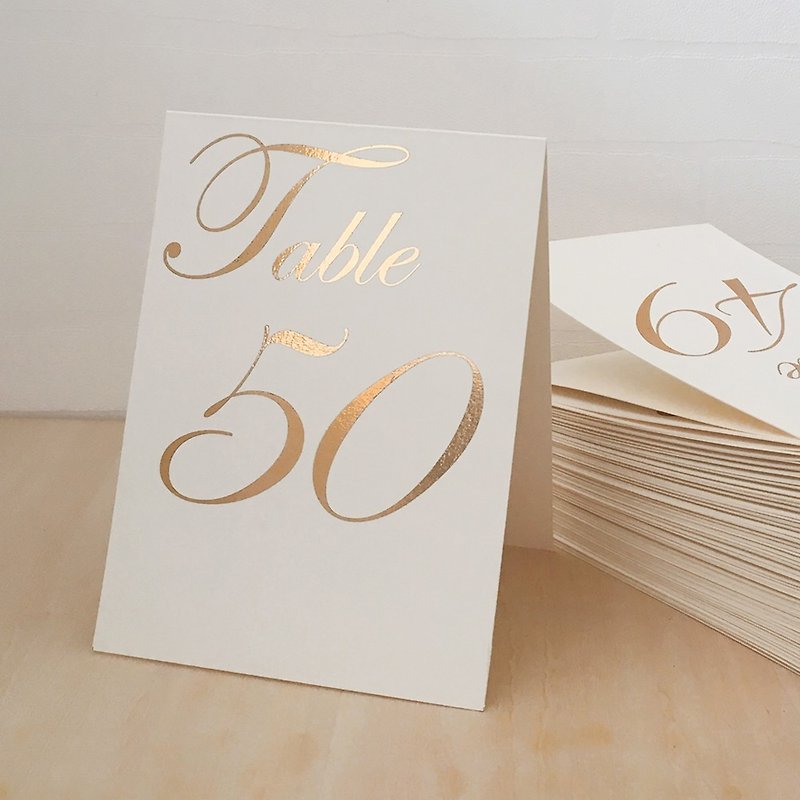 Table Numbers Card