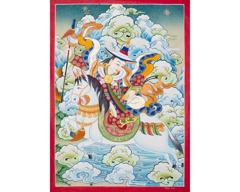 手工製作伽爾波佩哈唐卡真正的護法神藝術 - 壁貼/牆壁裝飾 - 其他材質 多色