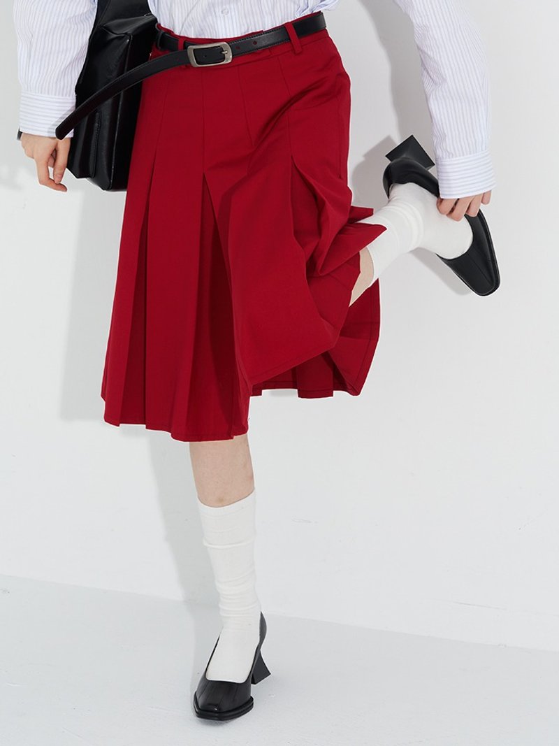 絕美而靈動 直筒百褶復古半身裙 - 裙子/長裙 - 其他材質 