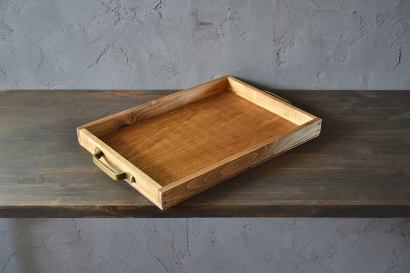 0310mito 日本檜木咖啡托盤 L號 復古金色 - 其他家具 - 木頭 咖啡色