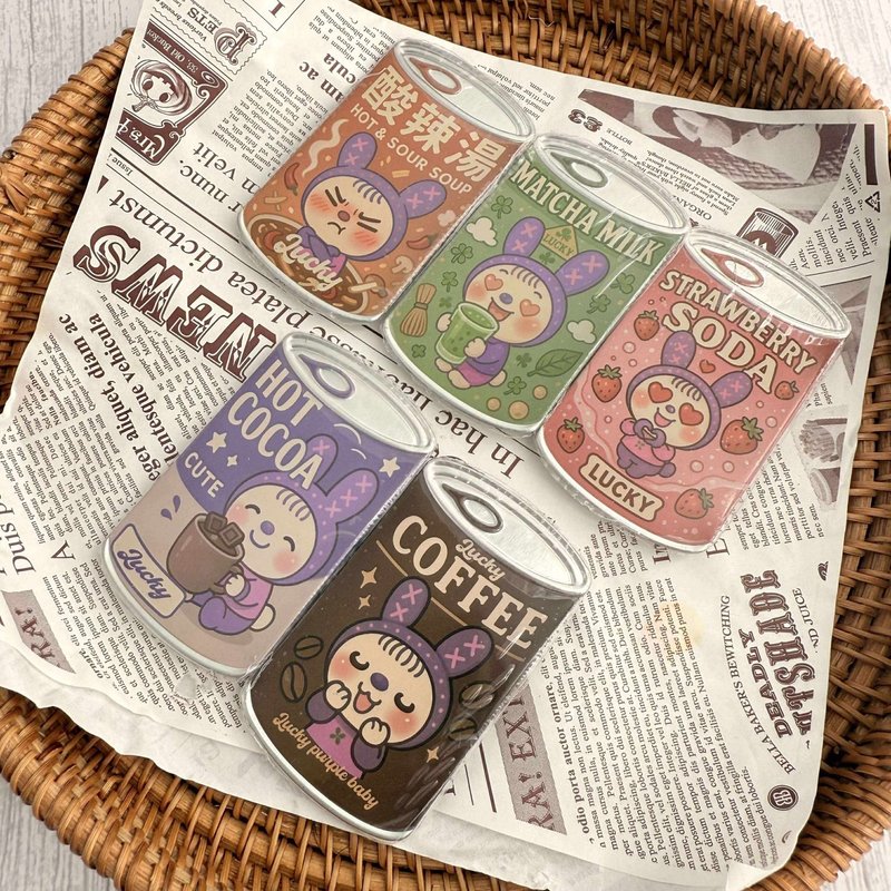 【幸運紫娃】罐頭造型徽章 聖誕交換禮物 - 徽章/別針 - 其他金屬 