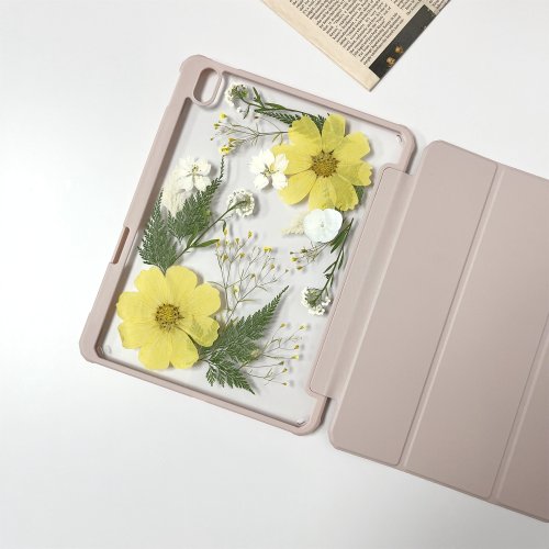 FeimeiPresents 秋日黃花手工押花iPad殼 iPad Air 11寸 13寸 iPad Pro 11寸 13寸