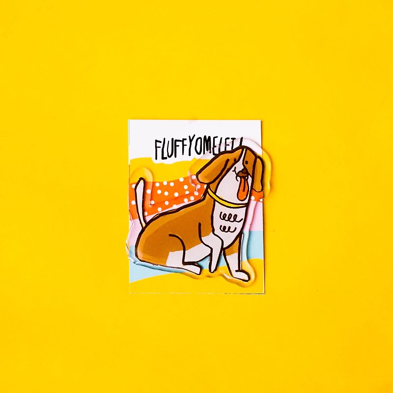 Fluffy Omelet - Keychain / Pin / Phone Grip - St.Bernard Dog - 吊飾 - 壓克力 咖啡色
