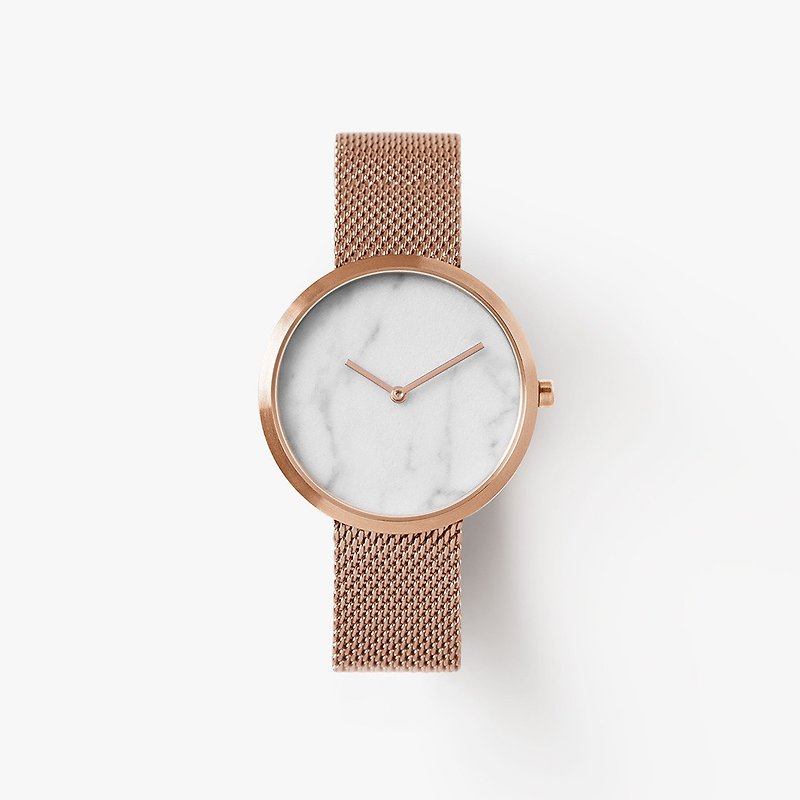 Cosmopolitan 34mm 真皮錶帶 大理色錶面 瑞士機芯 藍寶石玻璃 - 女錶 - 真皮 粉紅色